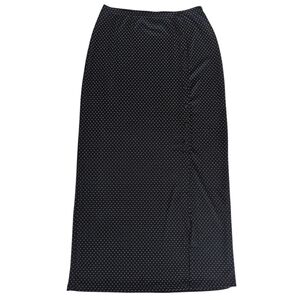 Vintage Fashion Bug Polka Dot Maxi Skirt MEDIUM Black White